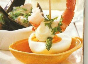 Banderilla con Espárragos y gambas - Banderilla met garnaal en asperge