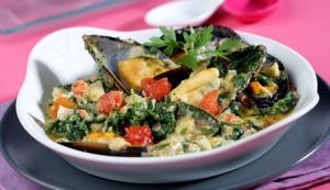 Mejillones con espinacas - Mosselen met spinazie