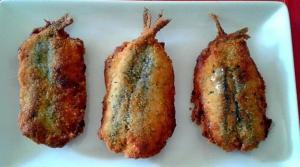 Boquerones rellenos de jamón y espinaca - Ansjovis gevuld met rauwe ham en spinazie