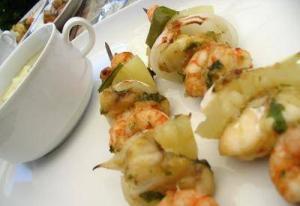 Brochetas de rape - Spiesjes met zeeduivel