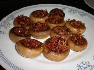 Champiñones rellenos con Serrano - Champignons gevuld met Serrano