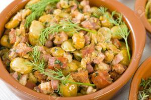Habas con serrano y chorizo - Tuinbonen met serrano en chorizo