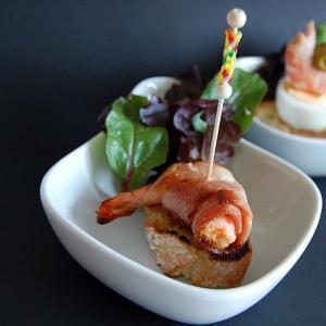 Pinxtots con Langostinos y Tocino - Pinxtots met gamba en bacon