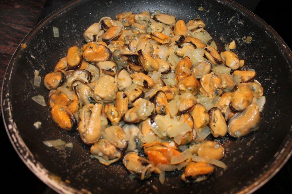 Mejillones salteados- Gesauteerde mosselen