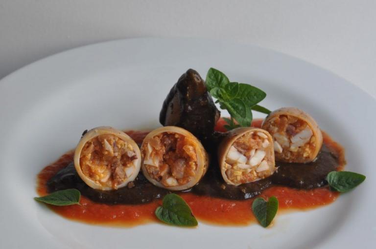Calamares rellenos con tomillo - Gevulde inktvis met tijm