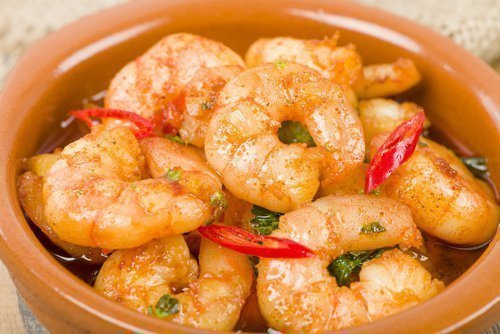 Gambas con ajo y picante - Garnalen met knoflook en spaanse peper