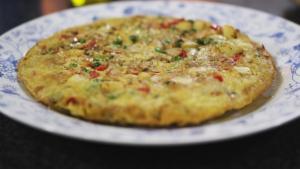 Tortilla de gambas picantes - Pikante garnalen-omelet