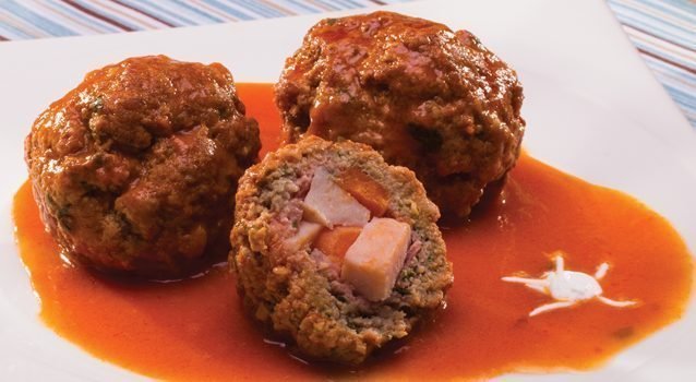 Albondigas con jámon - Gehaktballetjes met ham