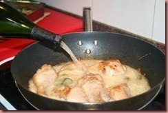 Pollo en cava - Kip in mousserende wijn