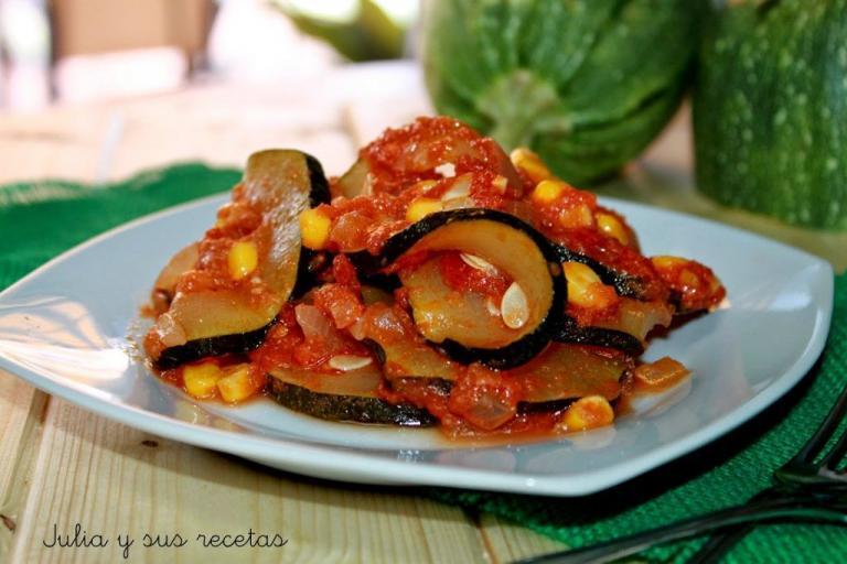 Calabacín y Tomatos - Courgettes met Tomaten