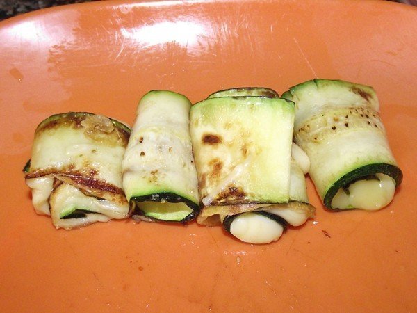 Calabacín con queso - Courgette gevuld met kruidenkaas