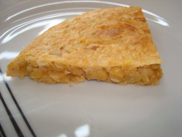 Tortilla de garbanzo - Tortilla van kikkererwten