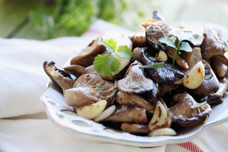 Setas con cilantro - Kastanjechampignons met koriander