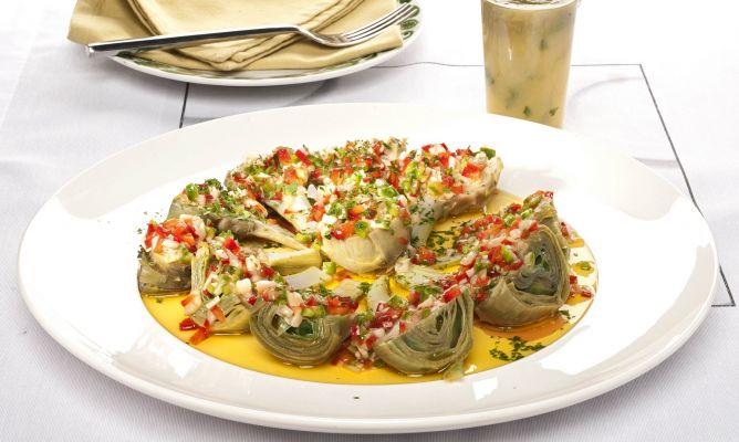 Alcachofas en Vinagreta Aromática - Gemarineerde Artisjokken
