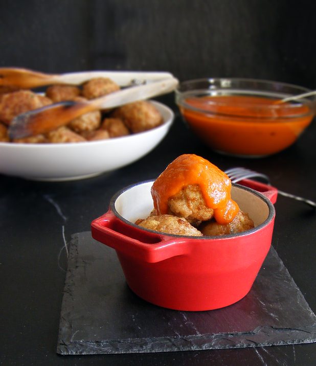 Albóndigas de Pollo con Salsa Barbacoa