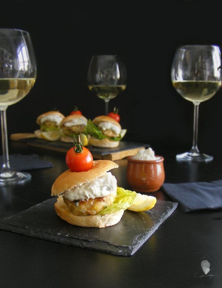 Hamburguesas mini de Langostinos - Hamburgertje van garnalen