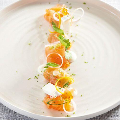 Carpaccio de salmón con queso de cabra - Carpaccio van zalm met geitenkaas