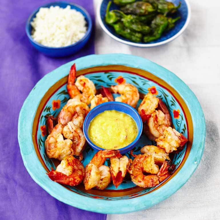 Langostinos Picantes con Salsa de Mango - Pittige Gambas met Mangosaus