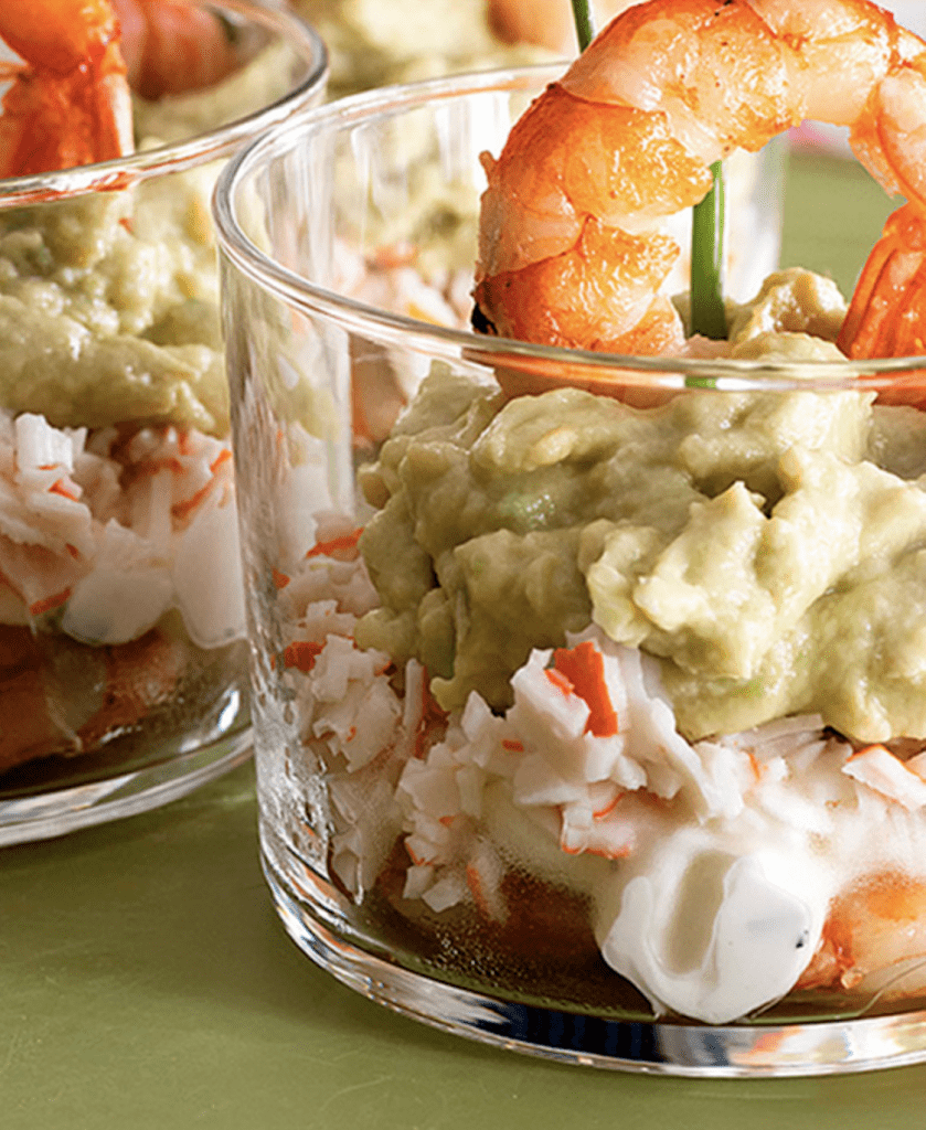 Tapa de Cangrejo, Gambas, Aguacate y Queso - Tapa van krab, garnalen, avocado en kaas