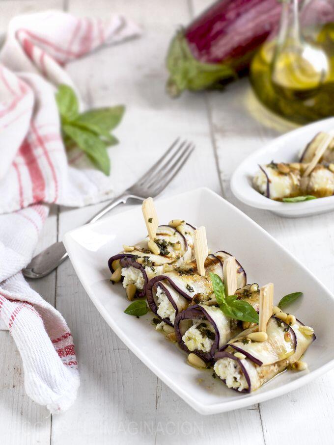 Rollos de Berenjenas con Queso Ricotta - Rolletjes van Aubergines met Ricotta