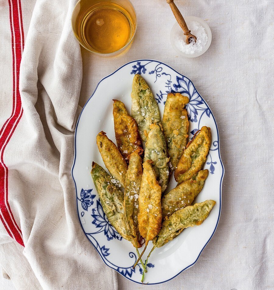 Hojas de Salvia Fritas - Gefrituurde Salieblaadjes