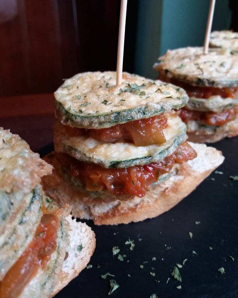 Pintxos de Calabacín y Pisto - Pintxos van courgette en pisto