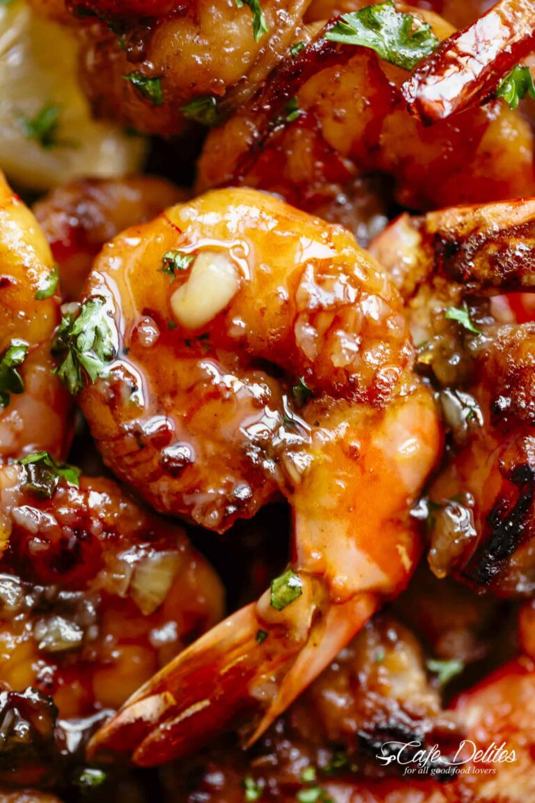 Gambas con miel y Ajo