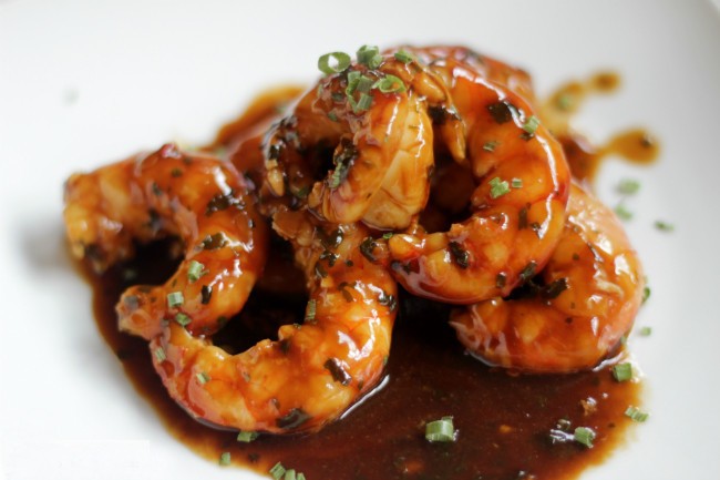 Gambas con salsa de ostras - Garnalen in oestersaus